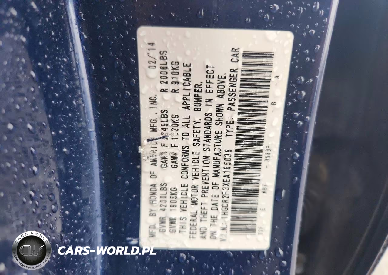 2014 Honda Accord Lx VIN:1HGCR2F3XEA165038 - 12