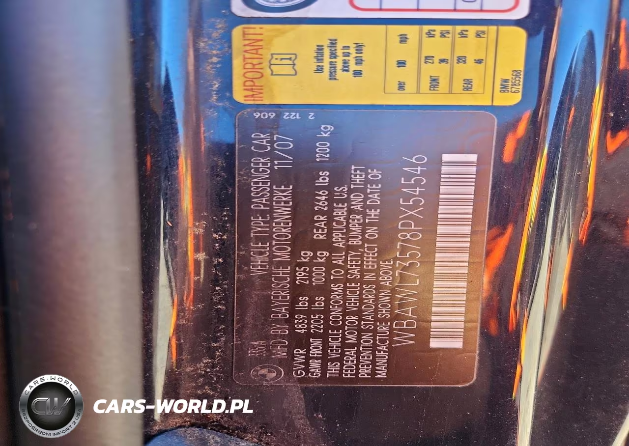 2008 BMW 335 I VIN:WBAWL73578PX54546 - 12