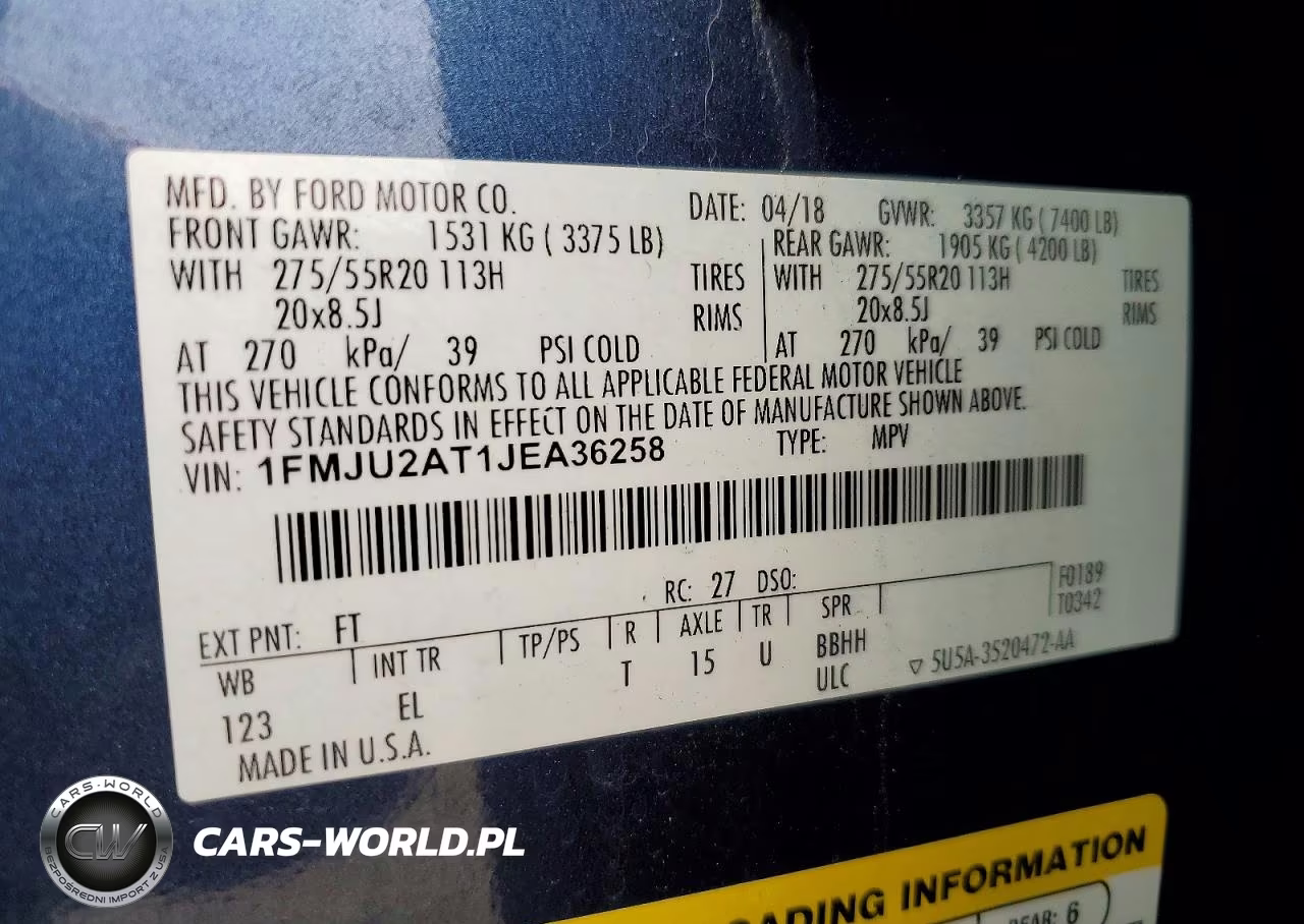 2018 Ford Expedition Limited VIN:1FMJU2AT1JEA36258 - 13