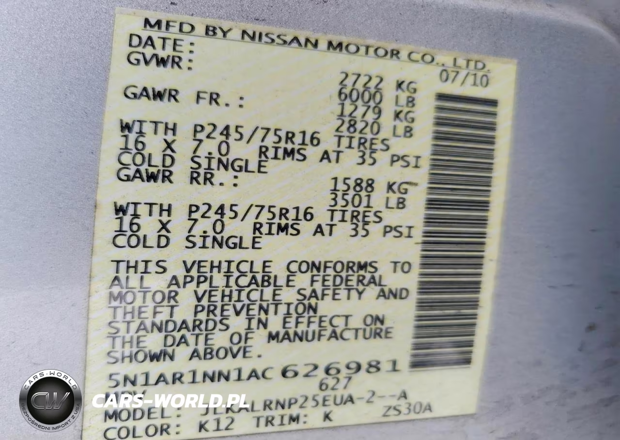 2010 Nissan Pathfinder S Fe+ VIN:5N1AR1NN1AC626981 - 13
