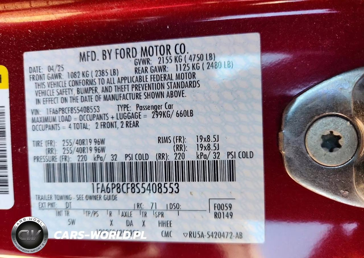 2025 Ford Mustang Gt VIN:1FA6P8CF8S5408553 - 12