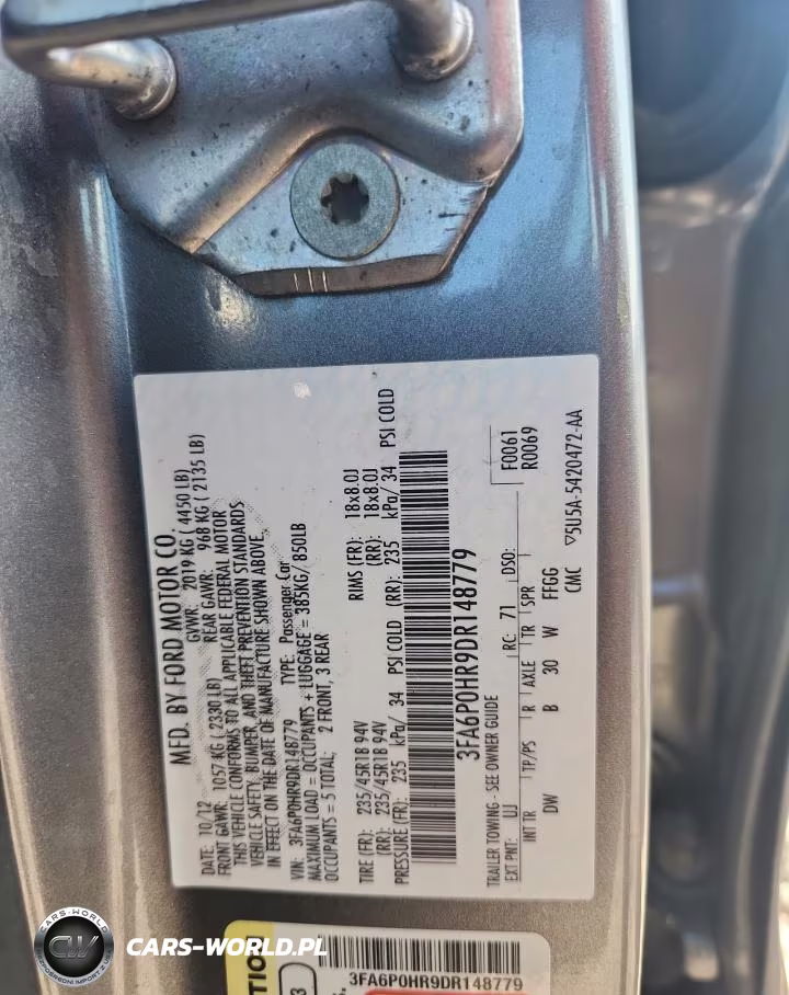 2013 Ford Fusion Se VIN:3FA6P0HR9DR148779 - 12