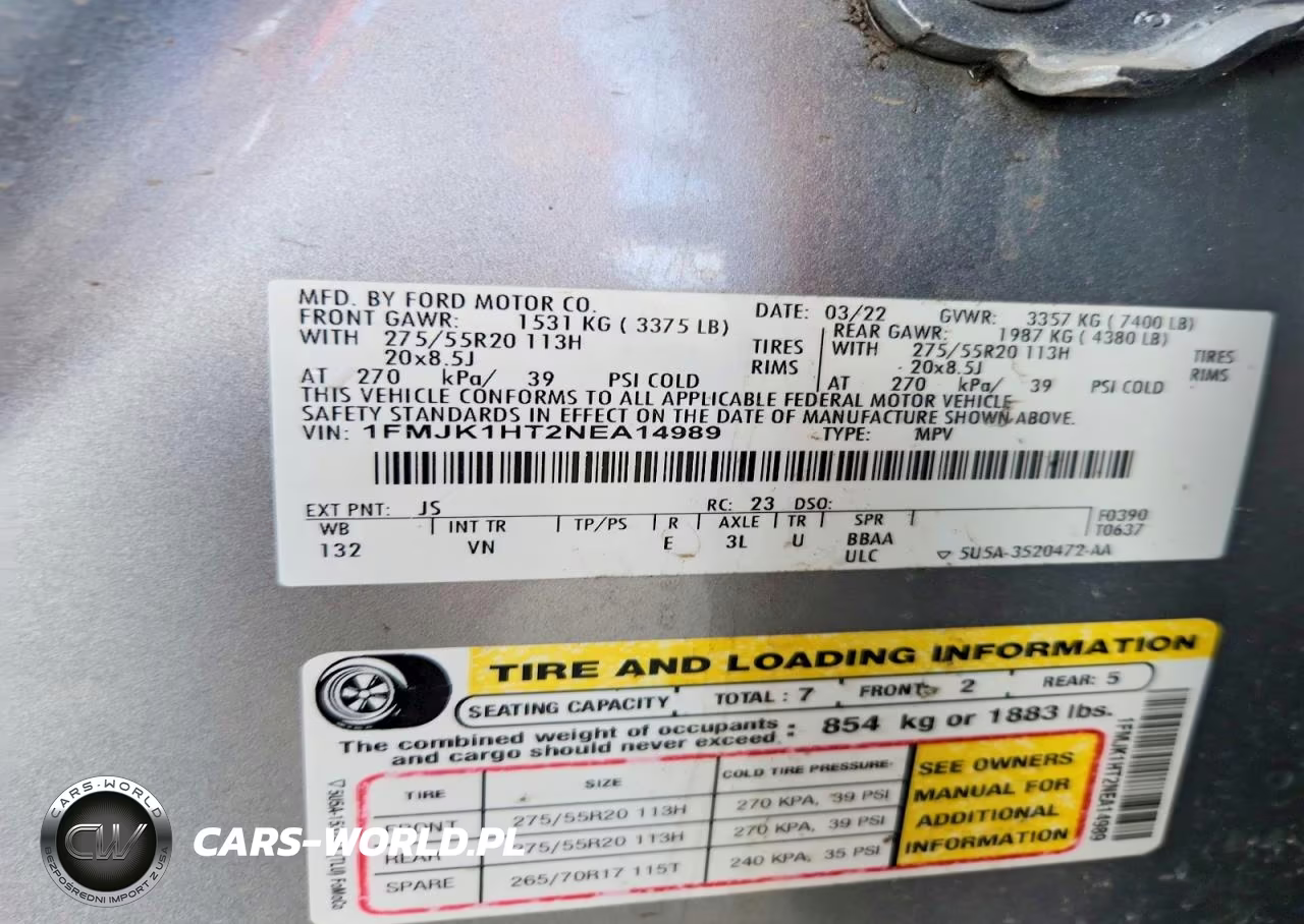 2022 Ford Expedition Max Xlt VIN:1FMJK1HT2NEA14989 - 13