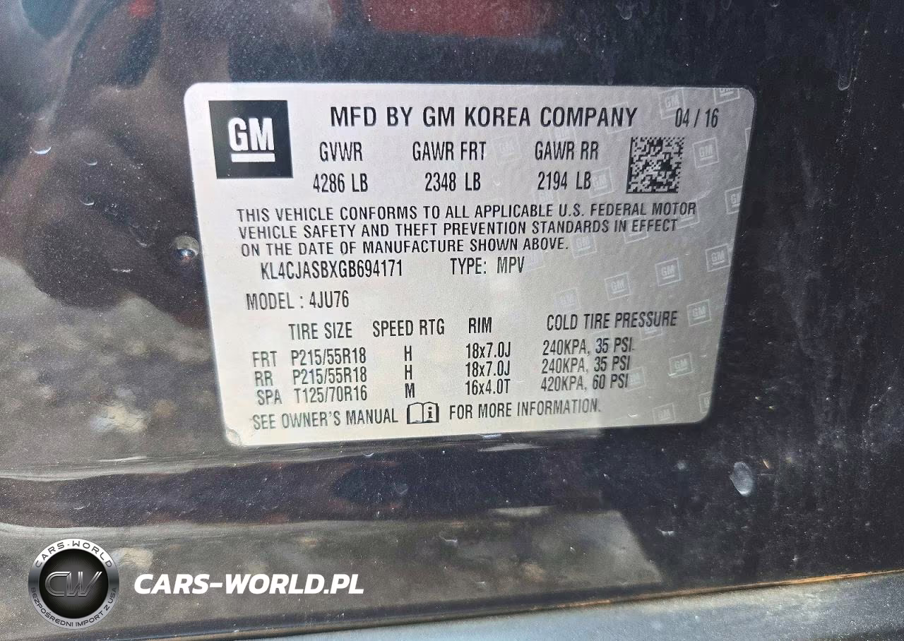 2016 Buick Encore VIN:KL4CJASBXGB694171 - 13