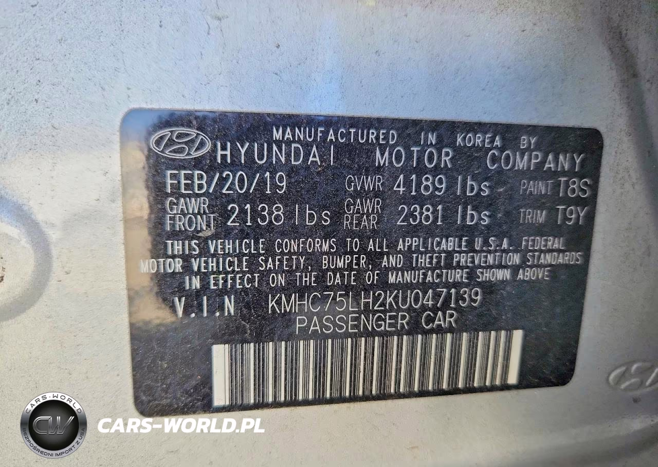 2019 Hyundai Ioniq Electric Base VIN:KMHC75LH2KU047139 - 12