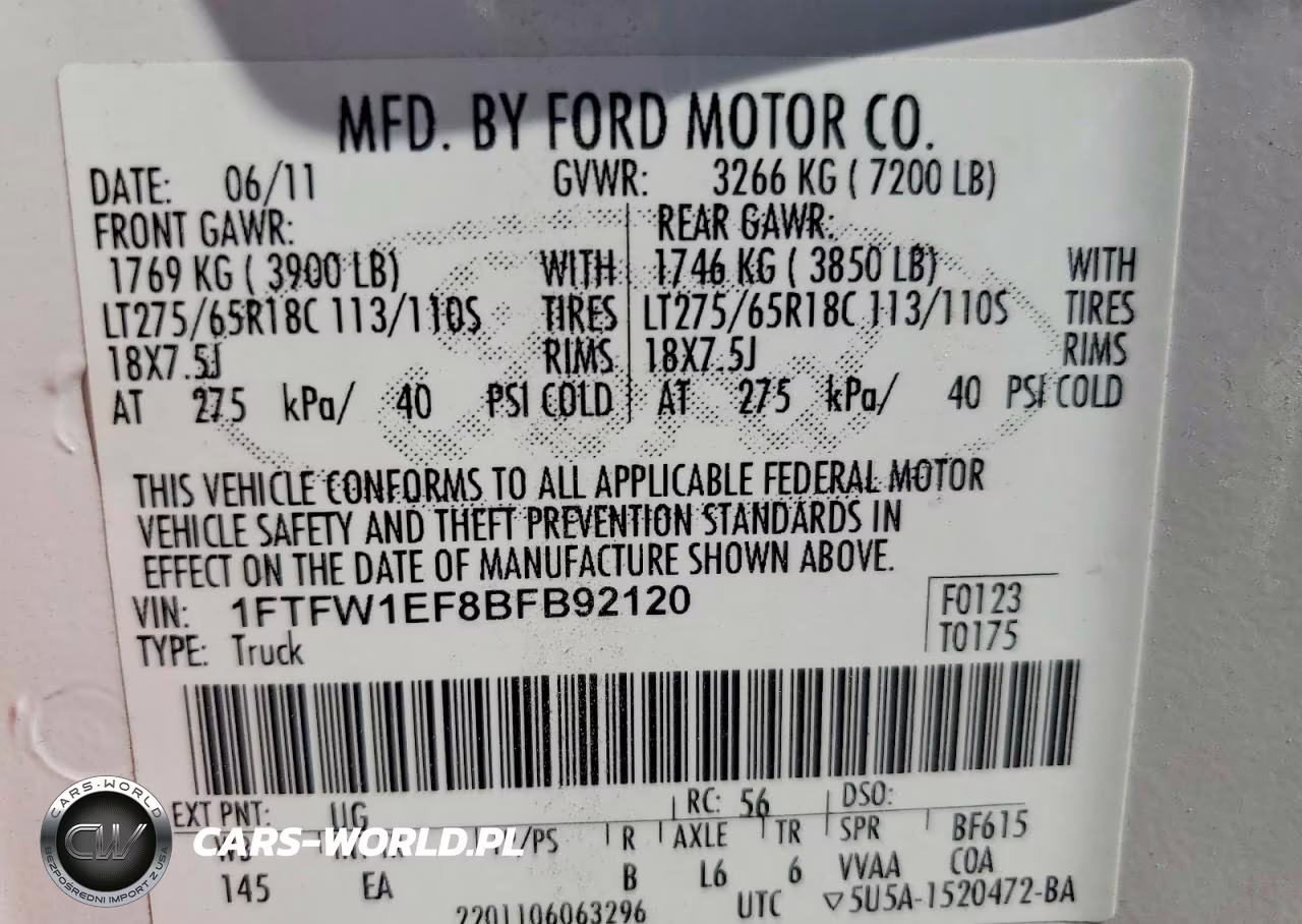 2011 Ford F150 Supercrew VIN:1FTFW1EF8BFB92120 - 12