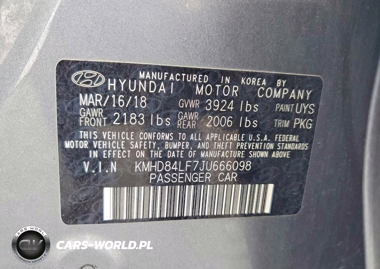 2018 Hyundai Elantra Value Edition VIN:KMHD84LF7JU666098 - 12