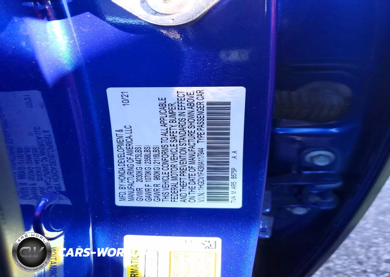 2021 Honda Accord Sport Special Edition VIN:1HGCV1F43MA117944 - 12