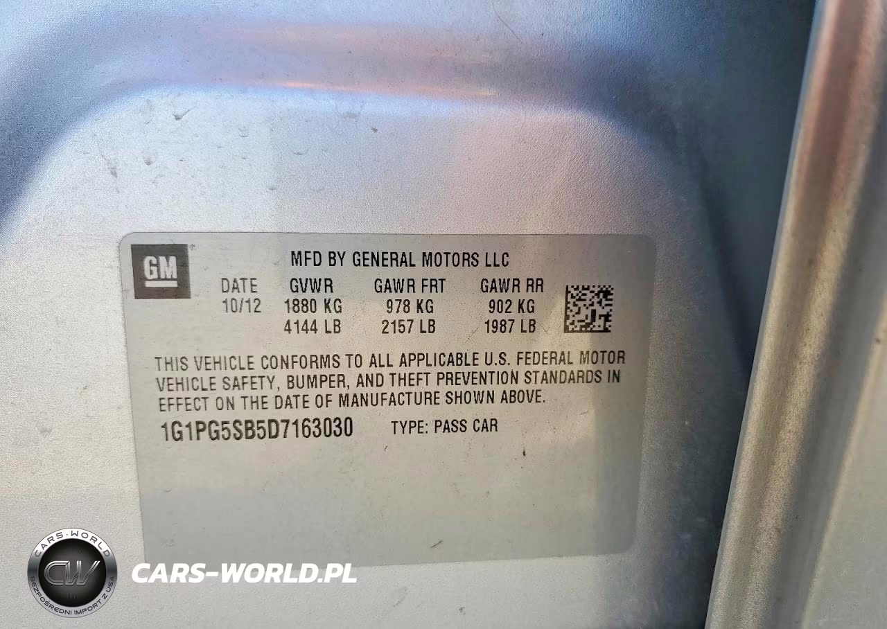 2013 Chevrolet Cruze Ltz VIN:1G1PG5SB5D7163030 - 12