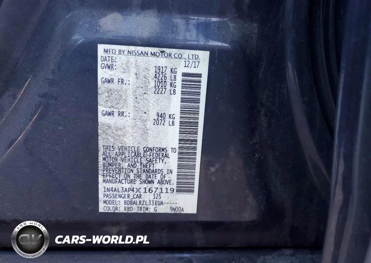 2018 Nissan Altima 2.5 Sl VIN:1N4AL3AP4JC167119 - 12