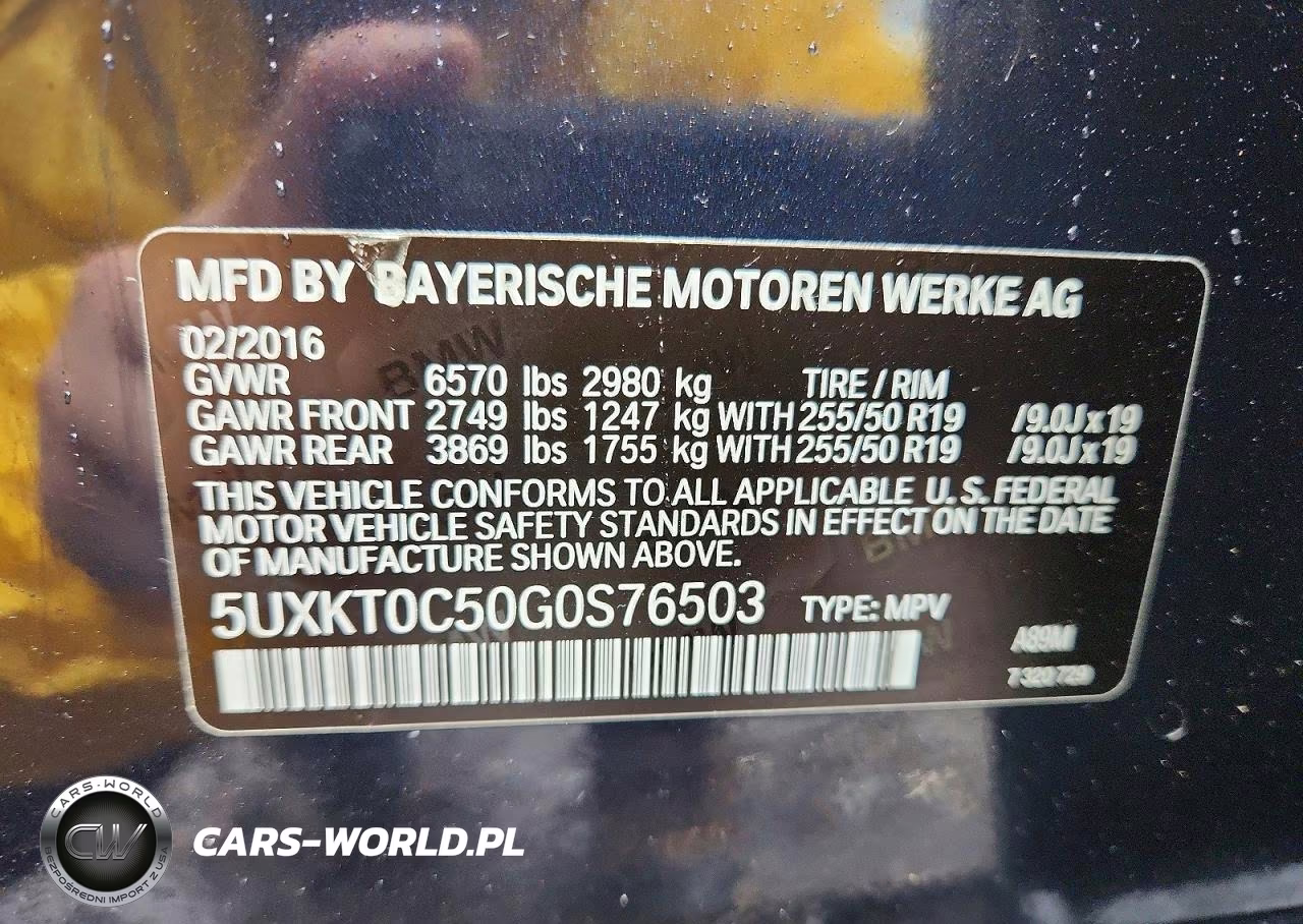 2016 BMW X5 Xdr40E VIN:5UXKT0C50G0S76503 - 13