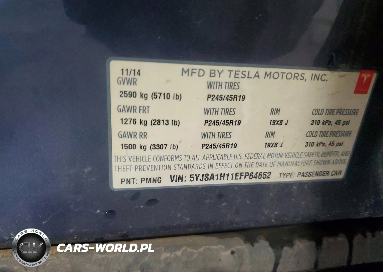 2014 Tesla Model S VIN:5YJSA1H11EFP64652 - 12