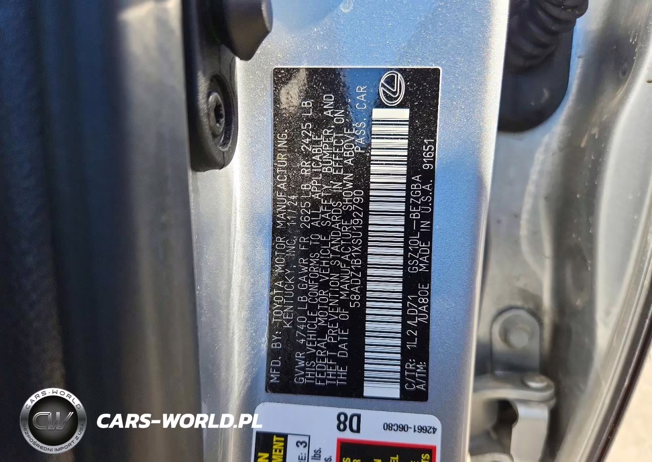 2025 Lexus Es 350 Base VIN:58ADZ1B1XSU192790 - 12
