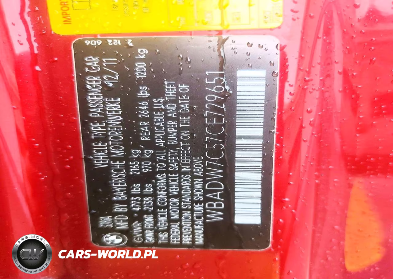 2012 BMW 328 I Sulev VIN:WBADW7C57CE729651 - 12