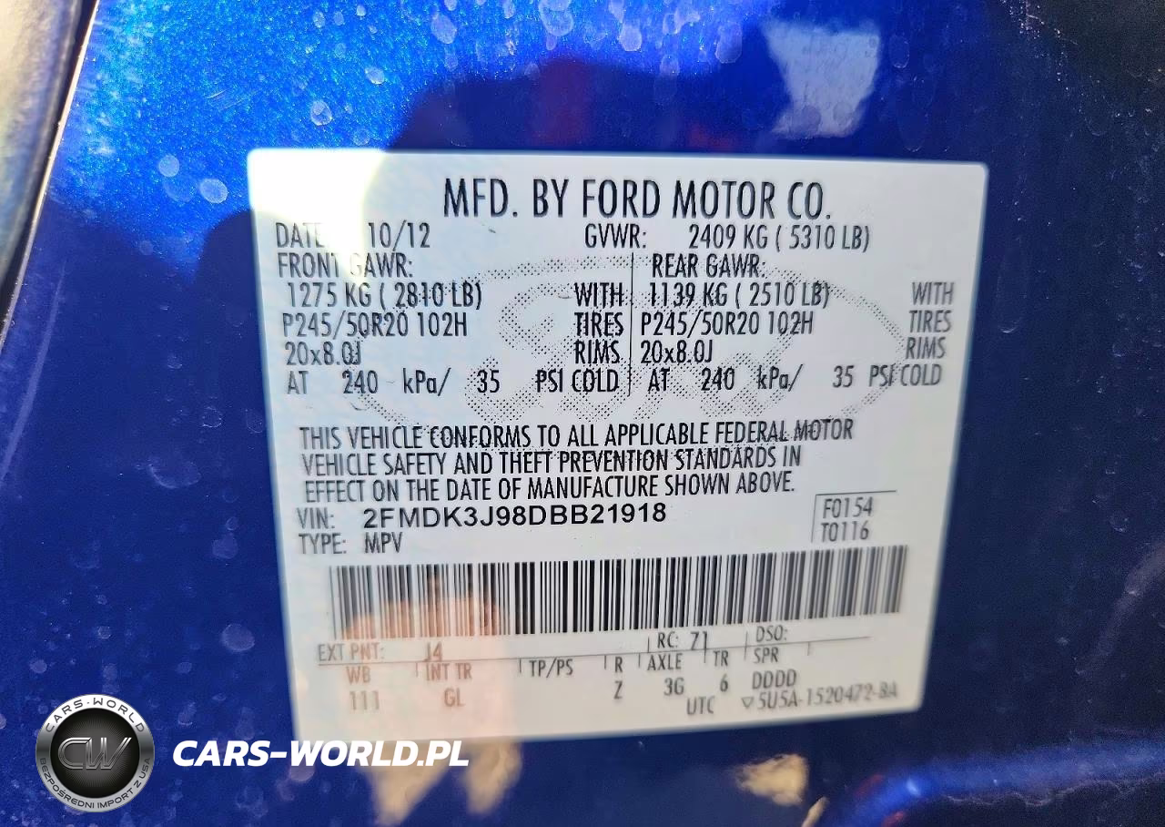 2013 Ford Edge Sel VIN:2FMDK3J98DBB21918 - 12