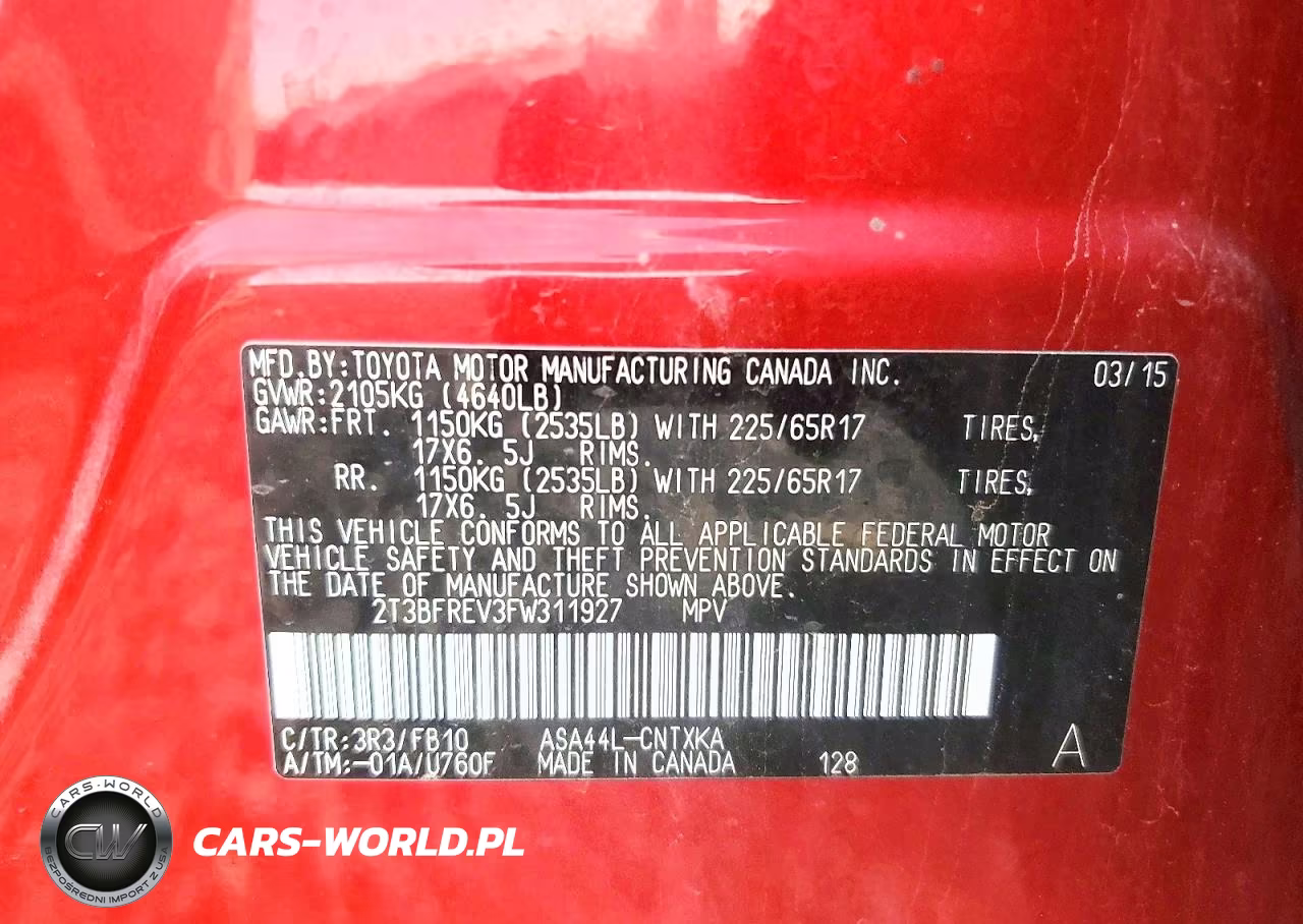 2015 Toyota Rav4 Le VIN:2T3BFREV3FW311927 - 13