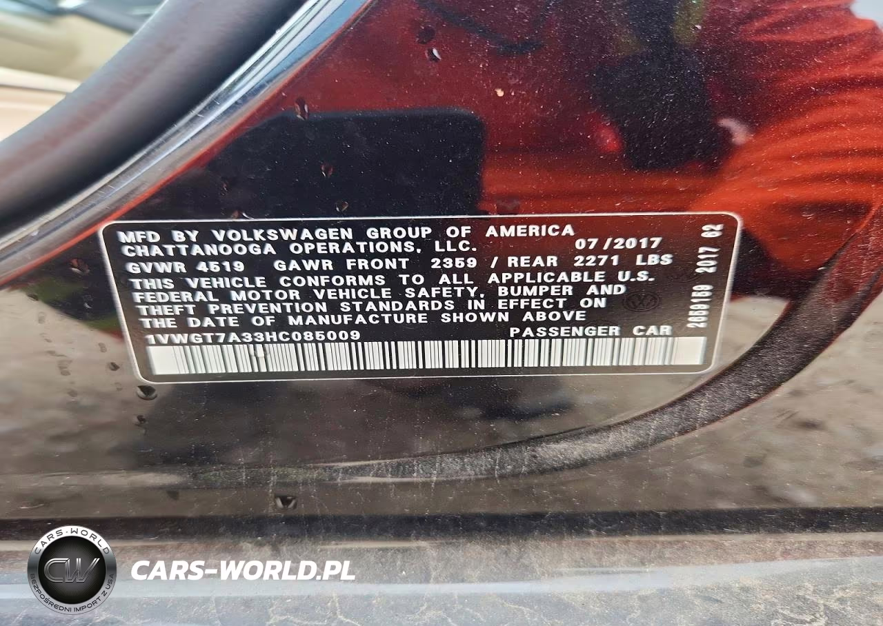 2017 Volkswagen Passat Se VIN:1VWGT7A33HC085009 - 12