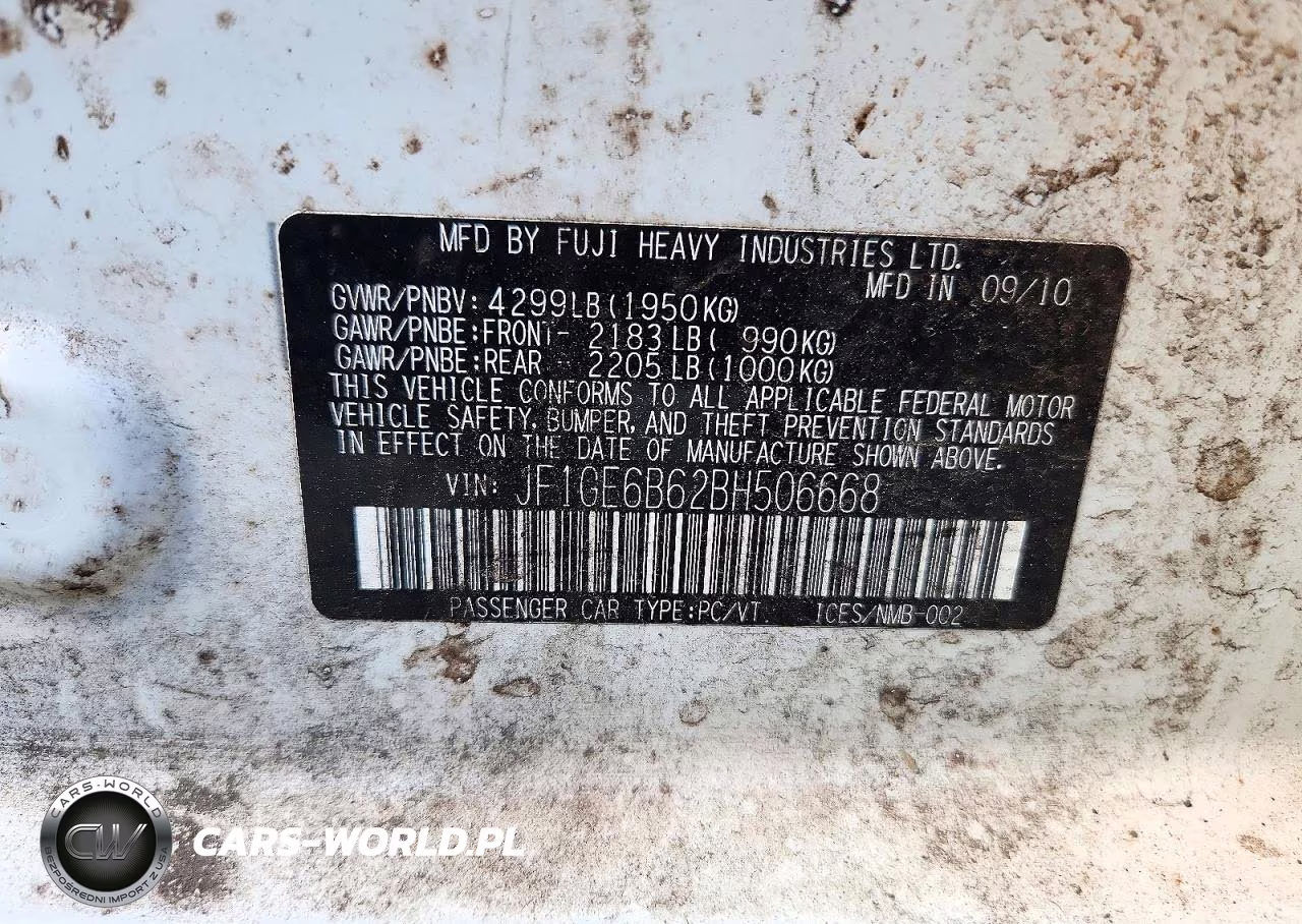 2011 Subaru Impreza 2.5I Premium VIN:JF1GE6B62BH506668 - 12