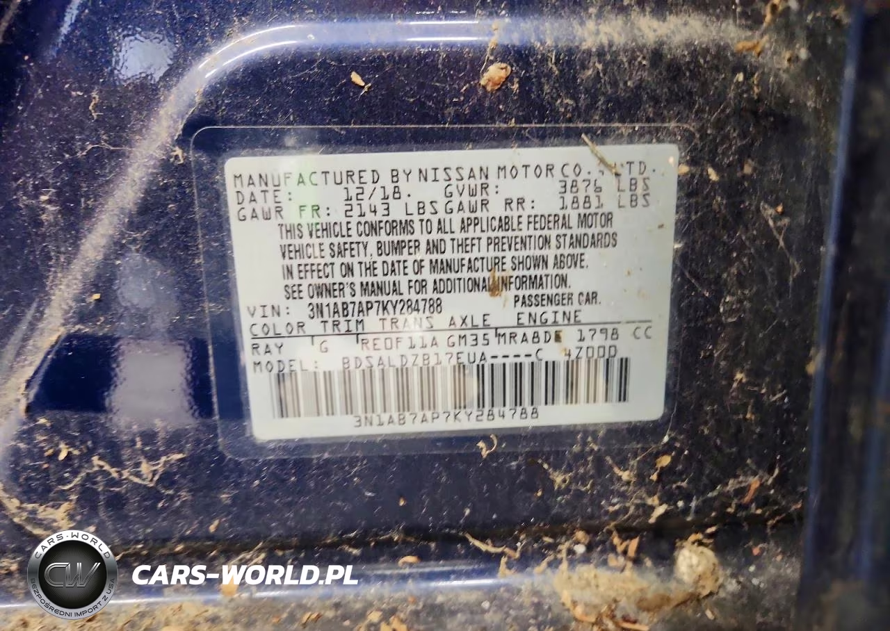 2019 Nissan Sentra Sv VIN:3N1AB7AP7KY284788 - 12