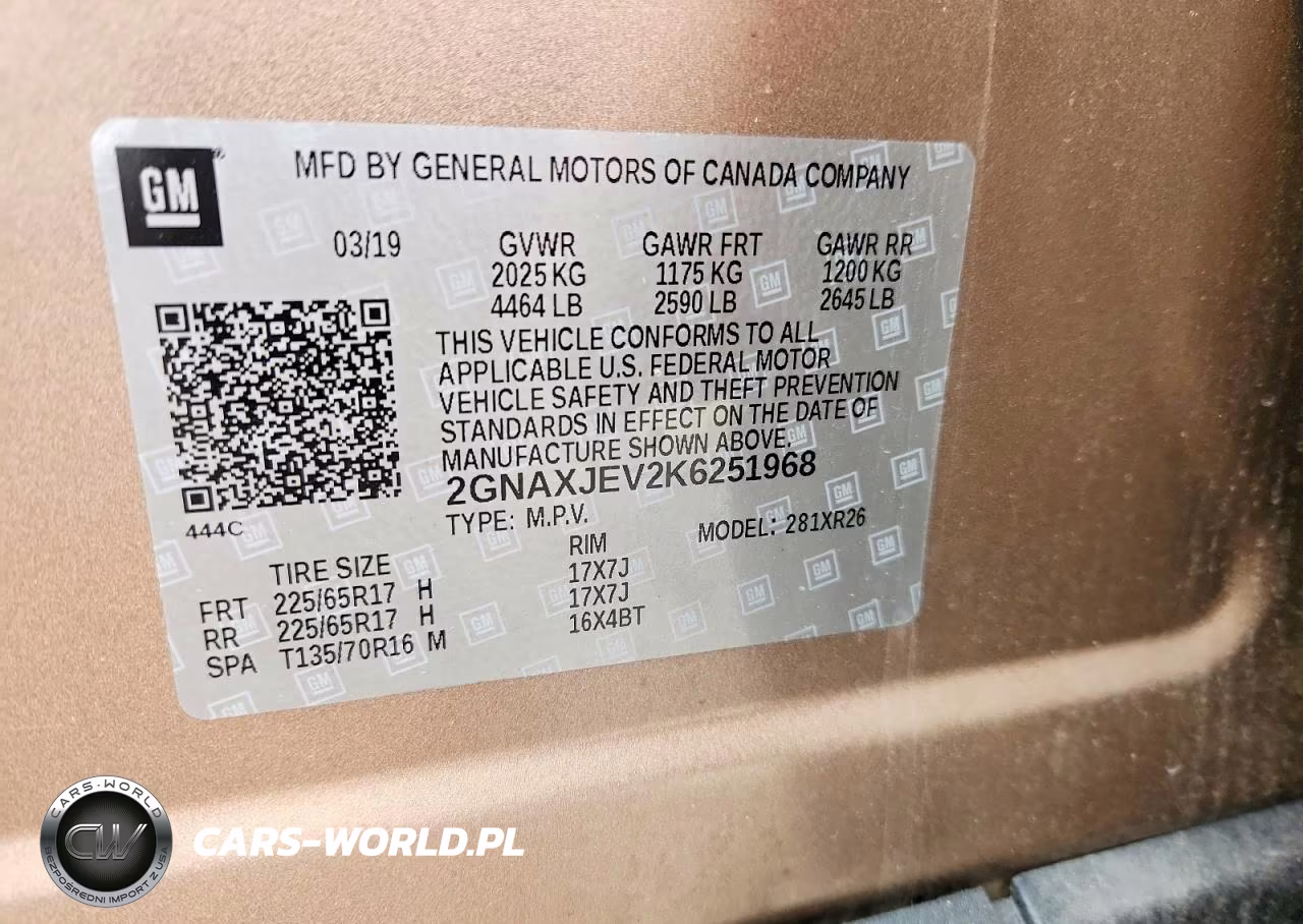 2019 Chevrolet Equinox Lt VIN:2GNAXJEV2K6251968 - 13