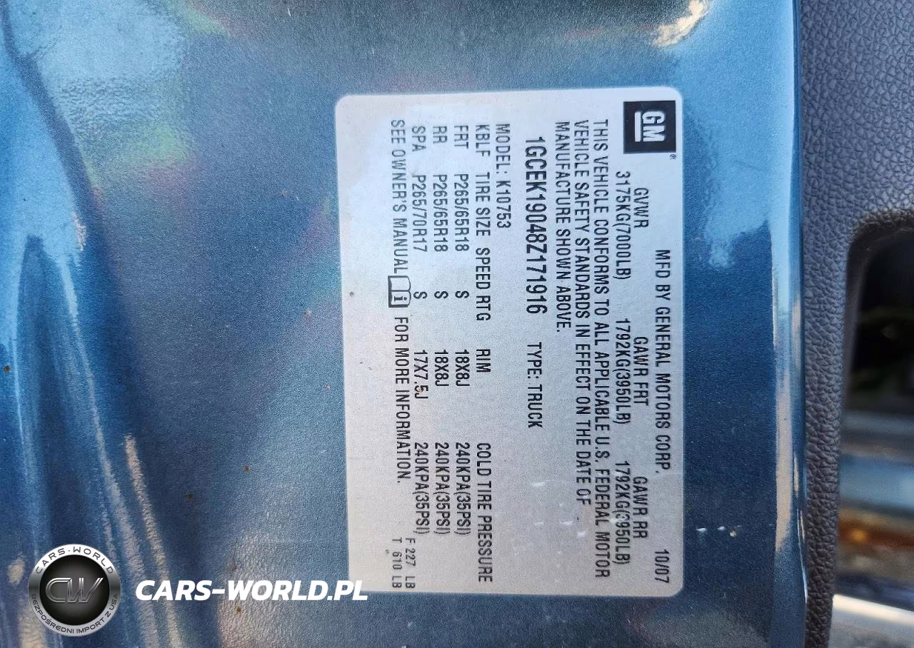 2008 Chevrolet Silverado K1500 VIN:1GCEK19048Z171916 - 12