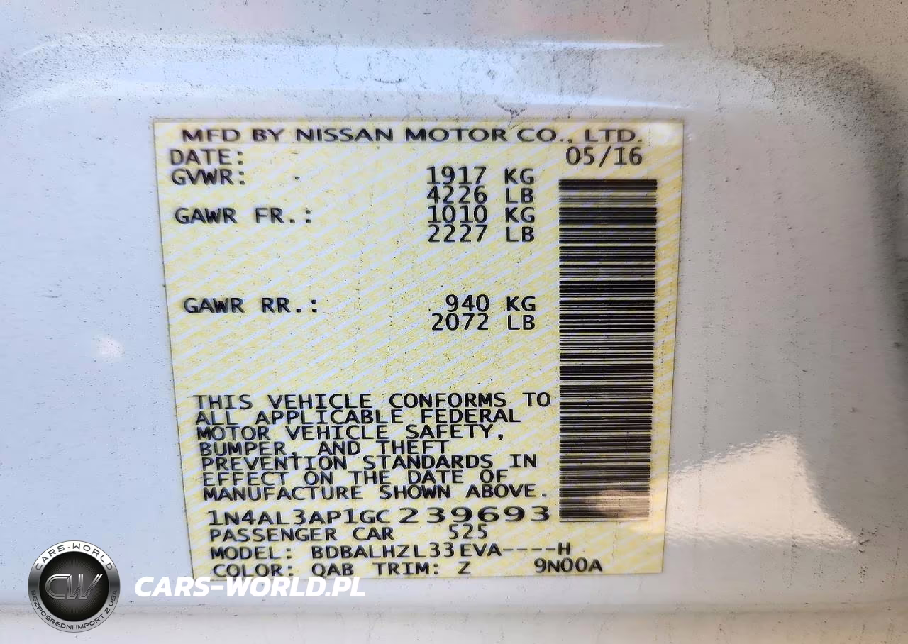 2016 Nissan Altima 2.5 Sr VIN:1N4AL3AP1GC239693 - 13