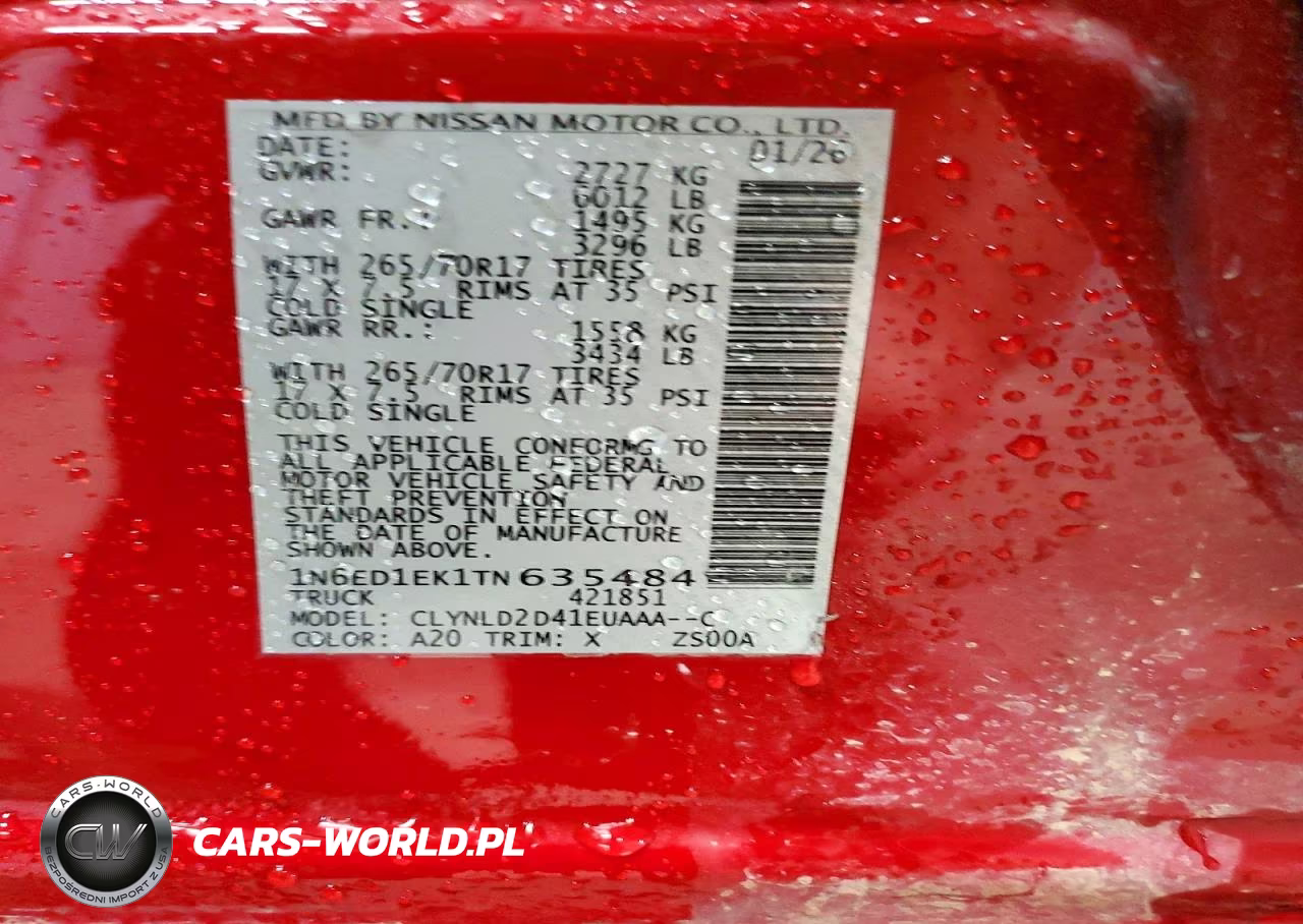 2026 Nissan Frontier Pro-4X VIN:1N6ED1EK1TN635484 - 12
