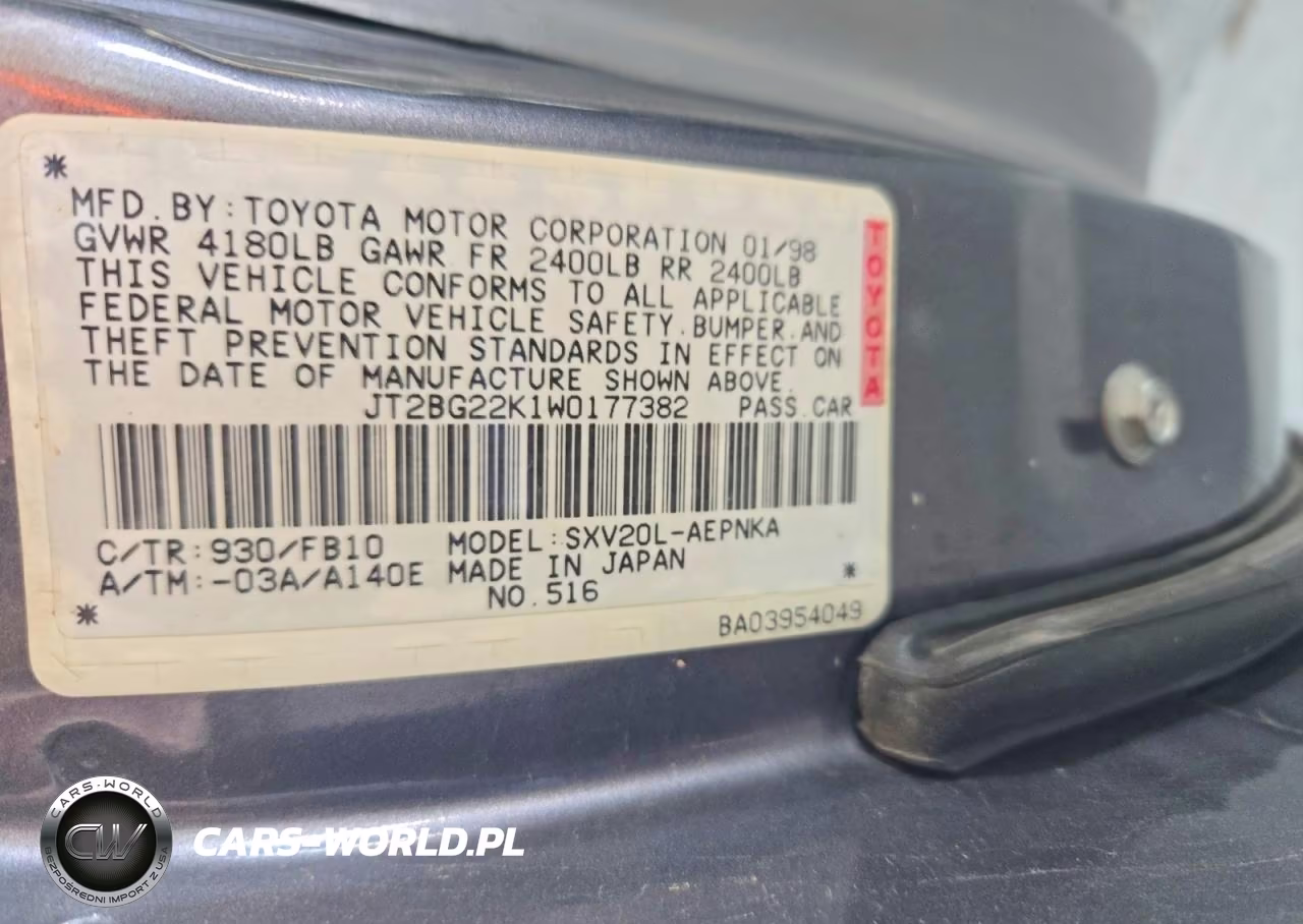 1998 Toyota Camry Le VIN:JT2BG22K1W0177382 - 12