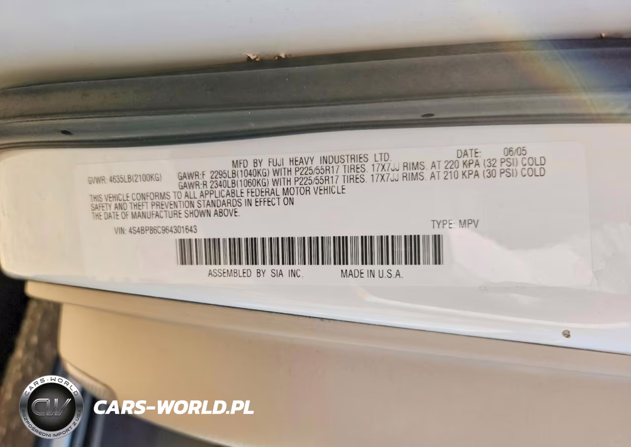 2006 Subaru Outback Outback 3.0R Ll Bean VIN:4S4BP86C964301643 - 14