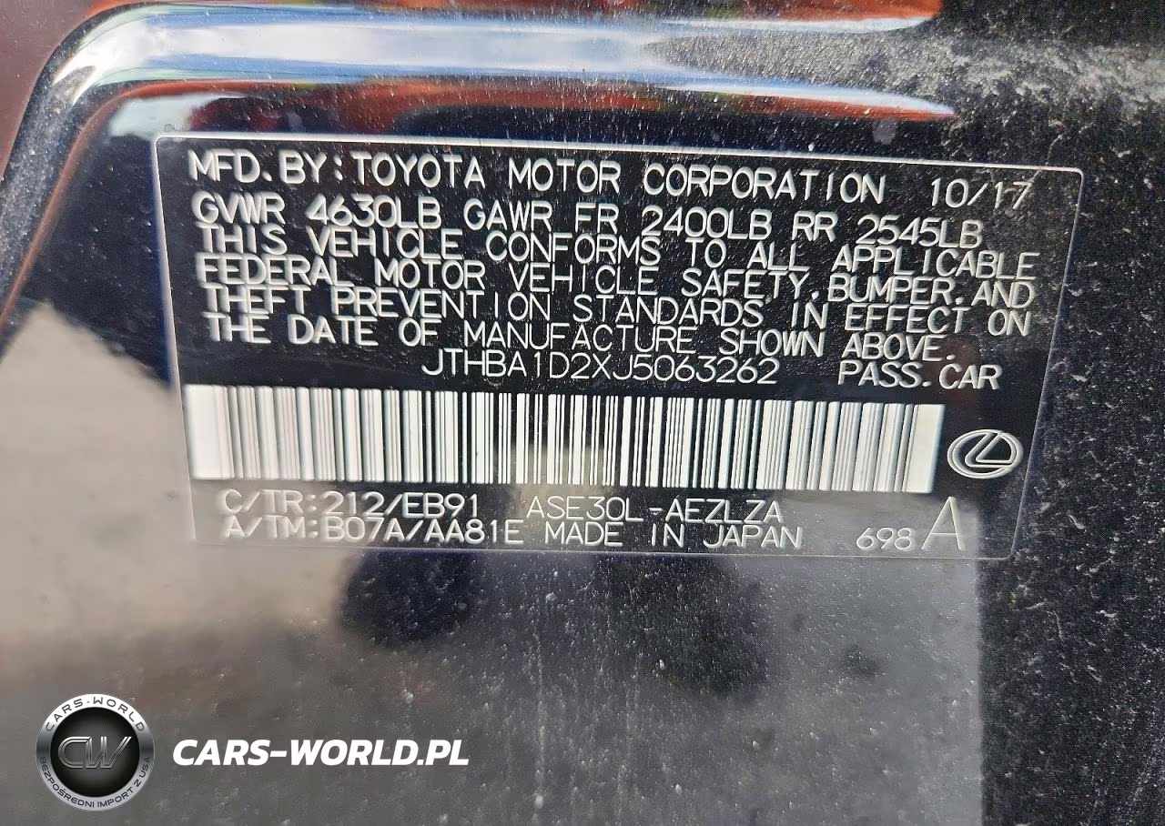 2018 Lexus Is 300 VIN:JTHBA1D2XJ5063262 - 12