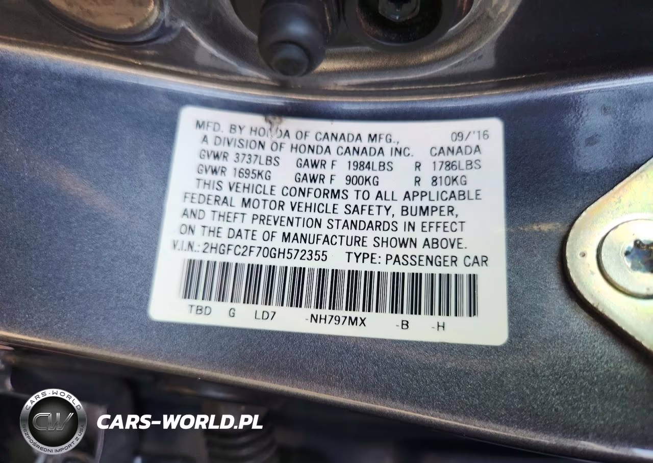 2016 Honda Civic Ex VIN:2HGFC2F70GH572355 - 12
