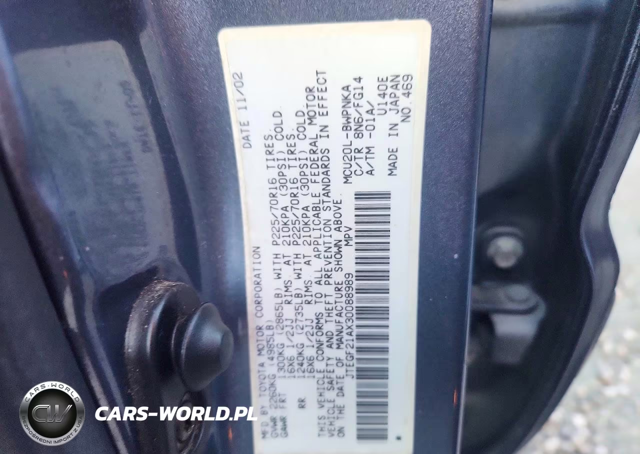 2003 Toyota Highlander Limited VIN:JTEGF21AX30088989 - 12