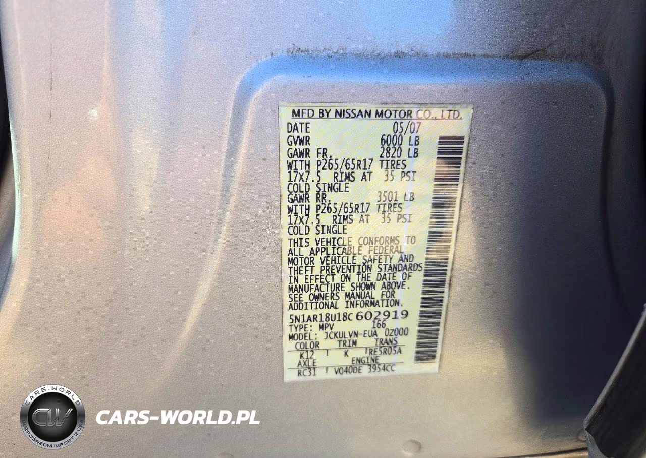 2008 Nissan Pathfinder S VIN:5N1AR18U18C602919 - 13