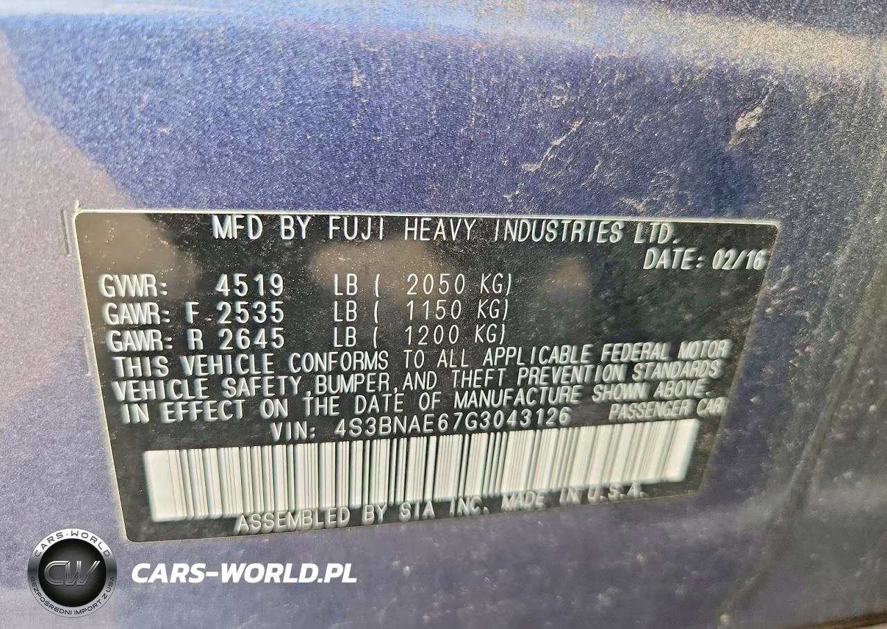2016 Subaru Legacy 2.5I Premium VIN:4S3BNAE67G3043126 - 12