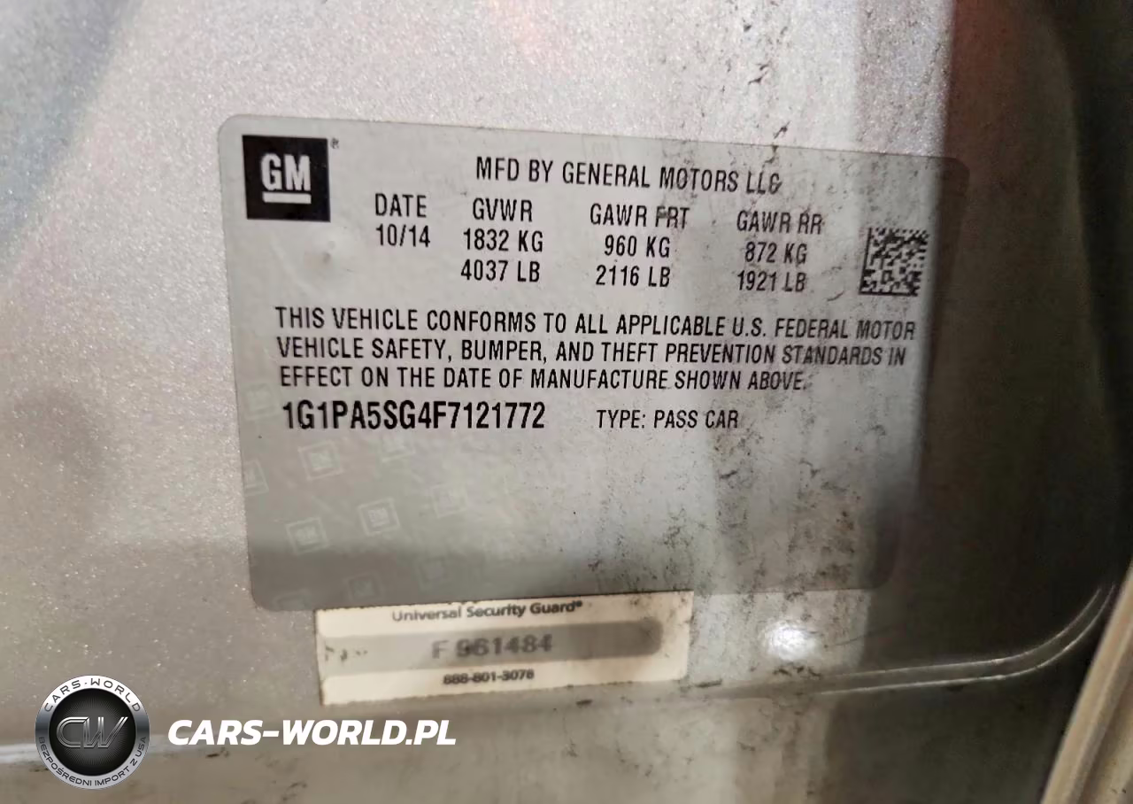 2015 Chevrolet Cruze Ls VIN:1G1PA5SG4F7121772 - 12