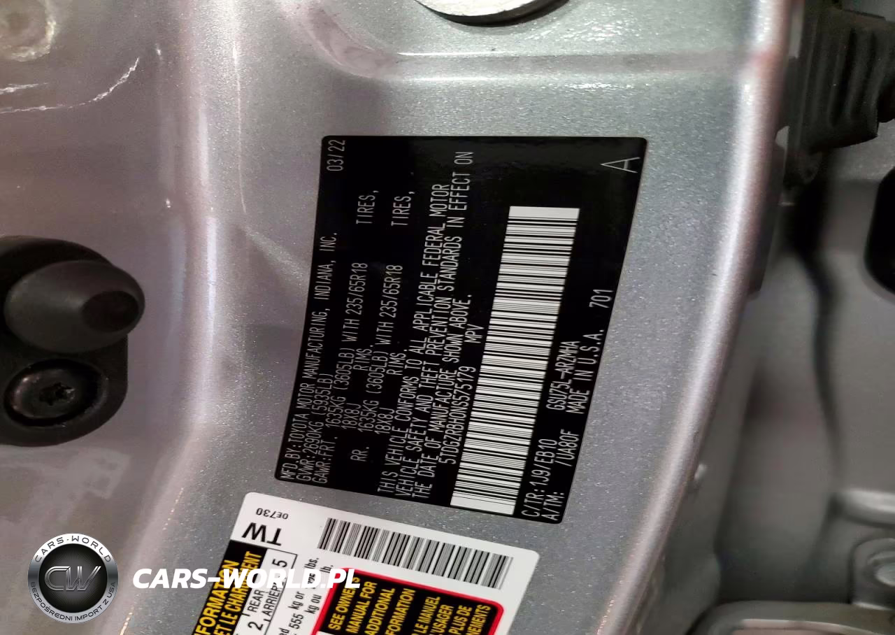 2022 Toyota Highlander Xle VIN:5TDGZRBH0NS575179 - 13