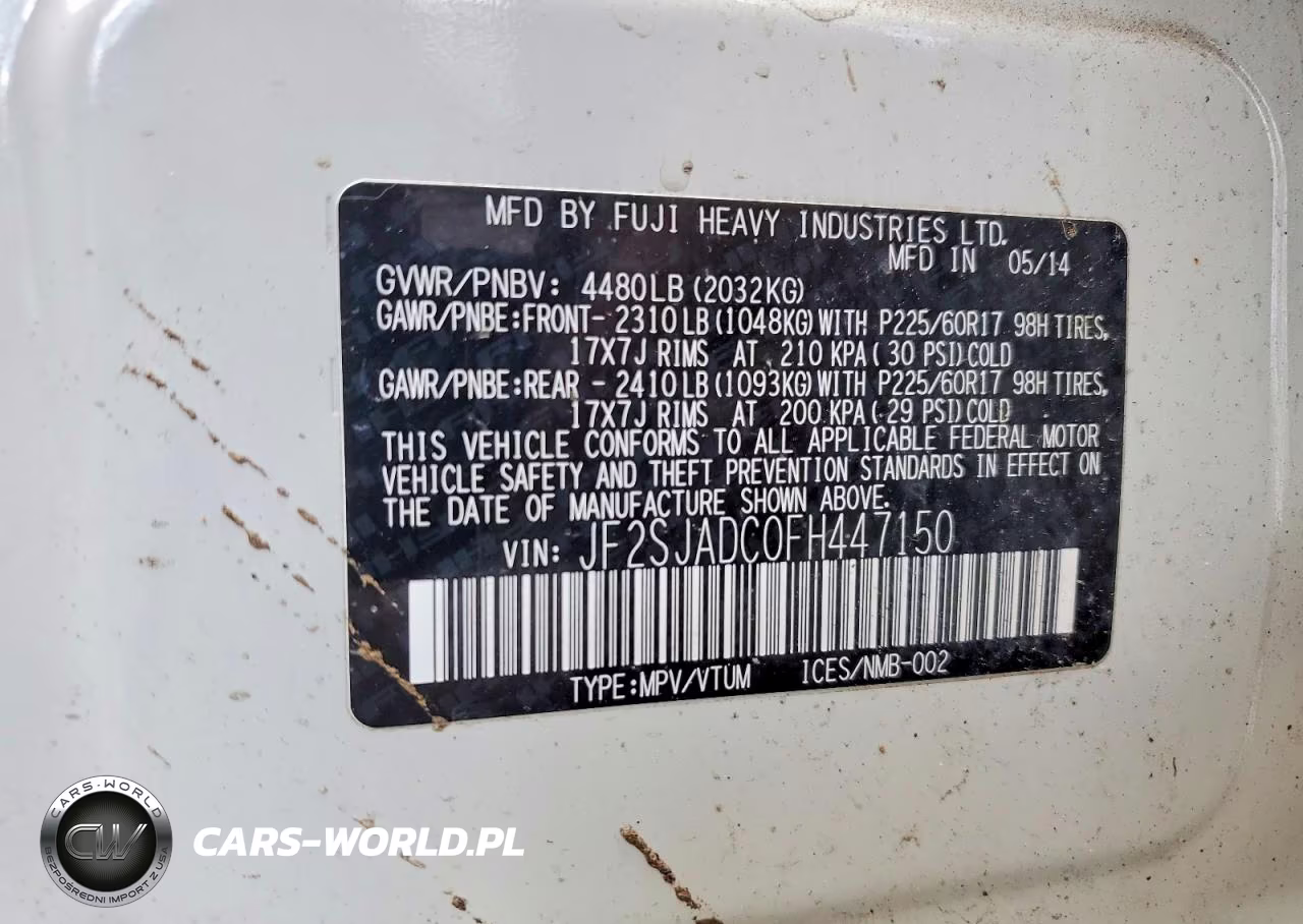 2015 Subaru Forester 2.5I Premium VIN:JF2SJADC0FH447150 - 12