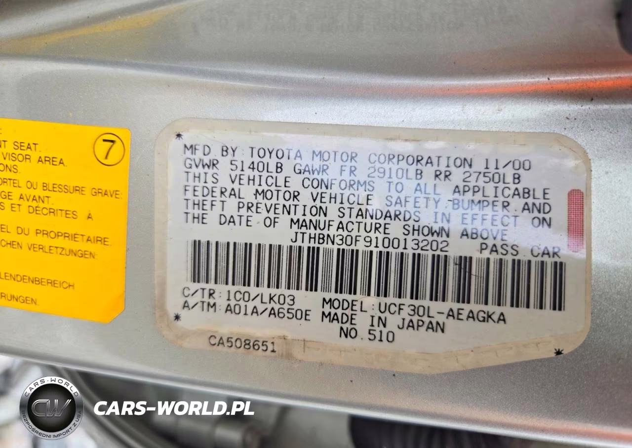 2001 Lexus Ls 430 VIN:JTHBN30F910013202 - 12