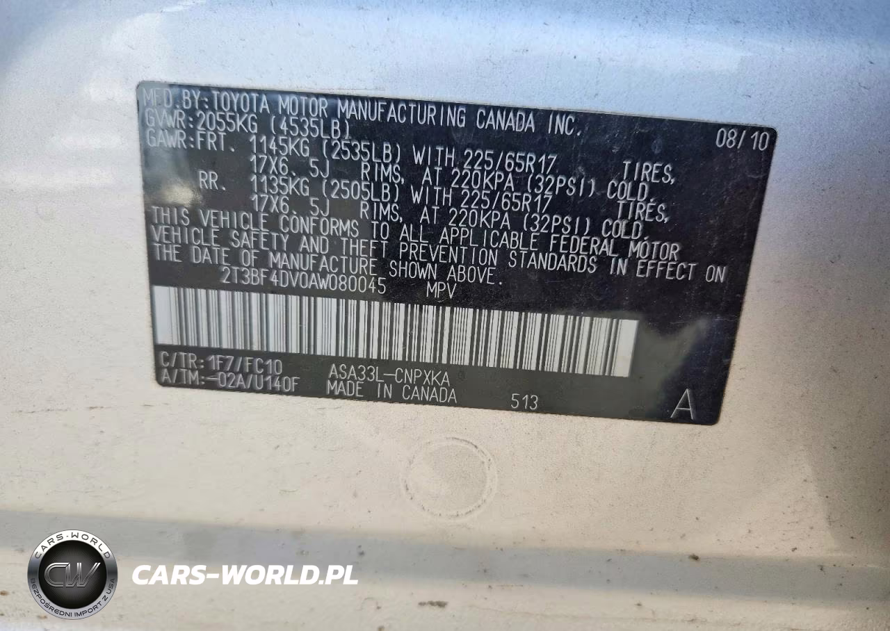 2010 Toyota Rav4 Base VIN:2T3BF4DV0AW080045 - 13
