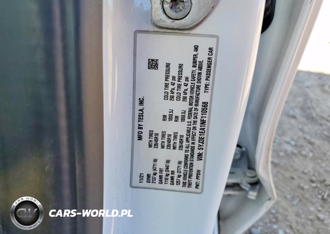 2022 Tesla Model 3 VIN:5YJ3E1EA1NF110568 - 12