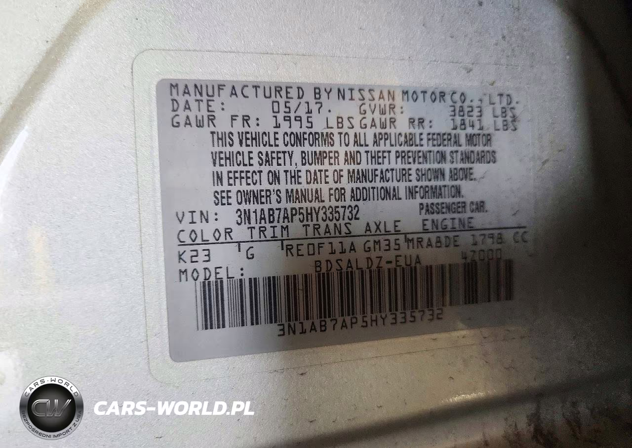 2017 Nissan Sentra Sv VIN:3N1AB7AP5HY335732 - 12