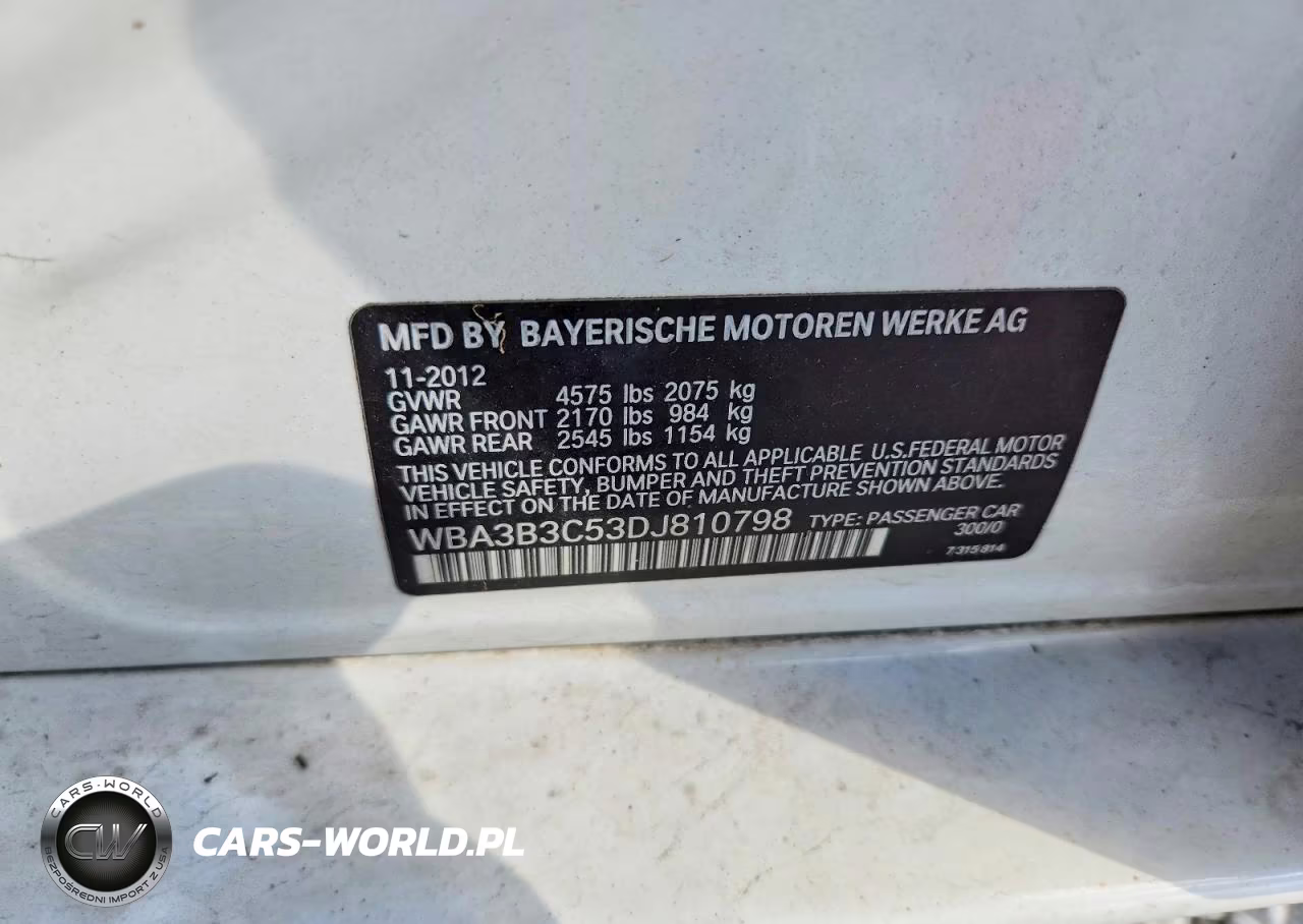 2013 BMW 328 Xi VIN:WBA3B3C53DJ810798 - 12