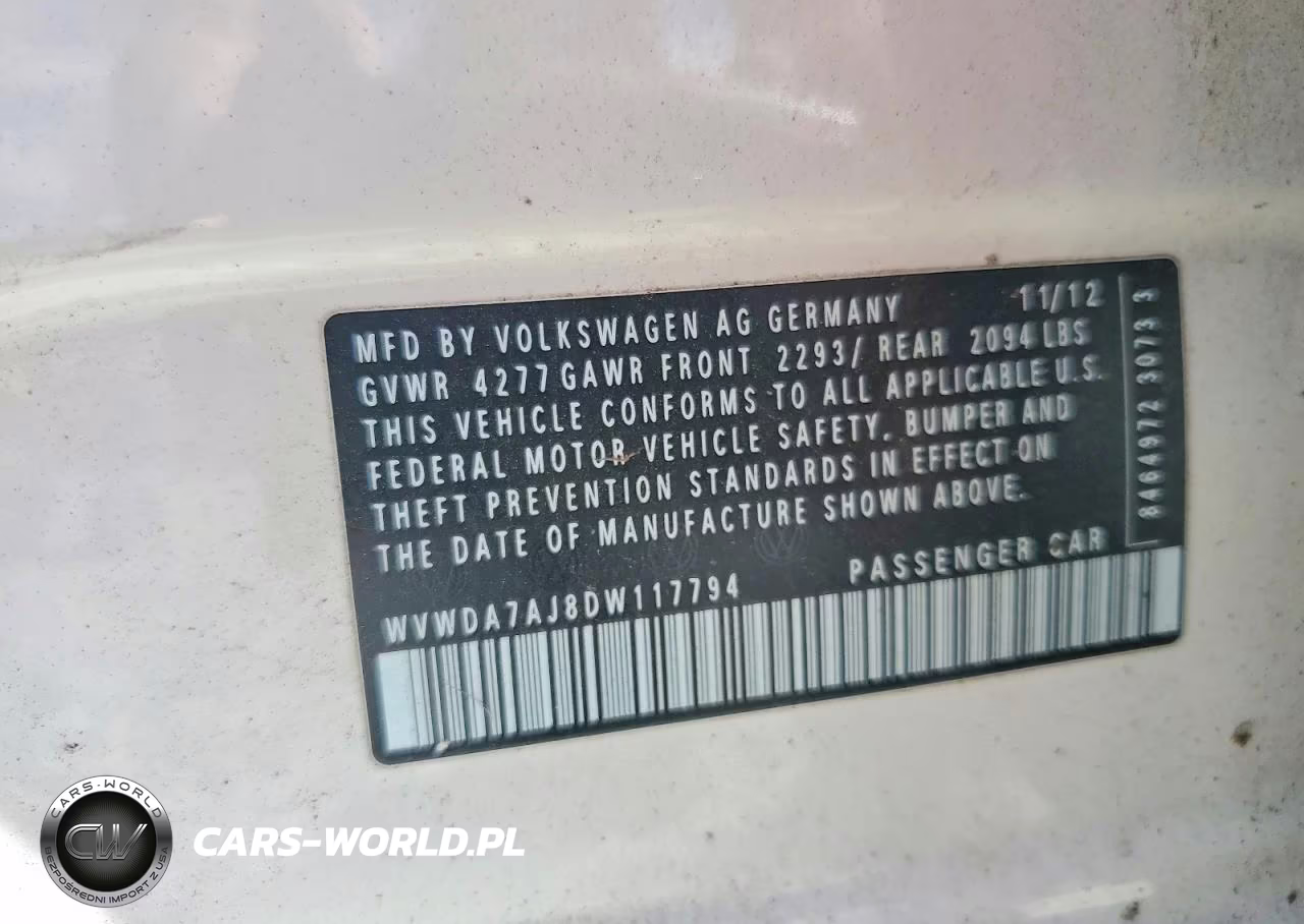 2013 Volkswagen Golf VIN:WVWDA7AJ8DW117794 - 14