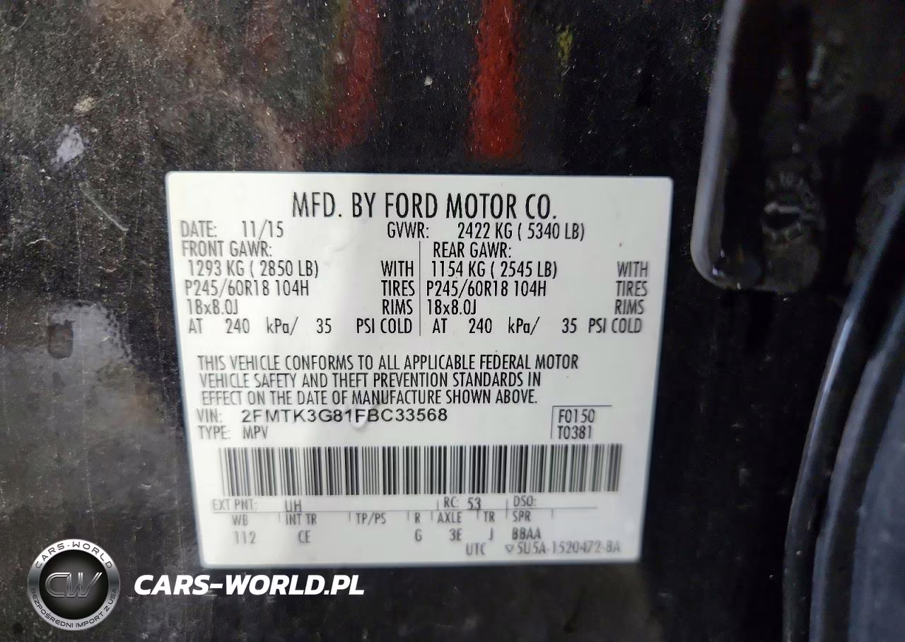 2015 Ford Edge Se VIN:2FMTK3G81FBC33568 - 13