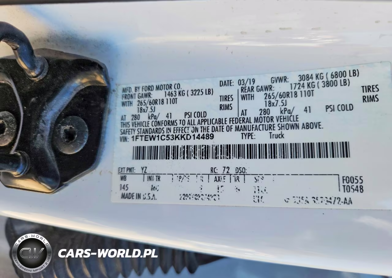2019 Ford F150 Supercrew VIN:1FTEW1C53KKD14489 - 12