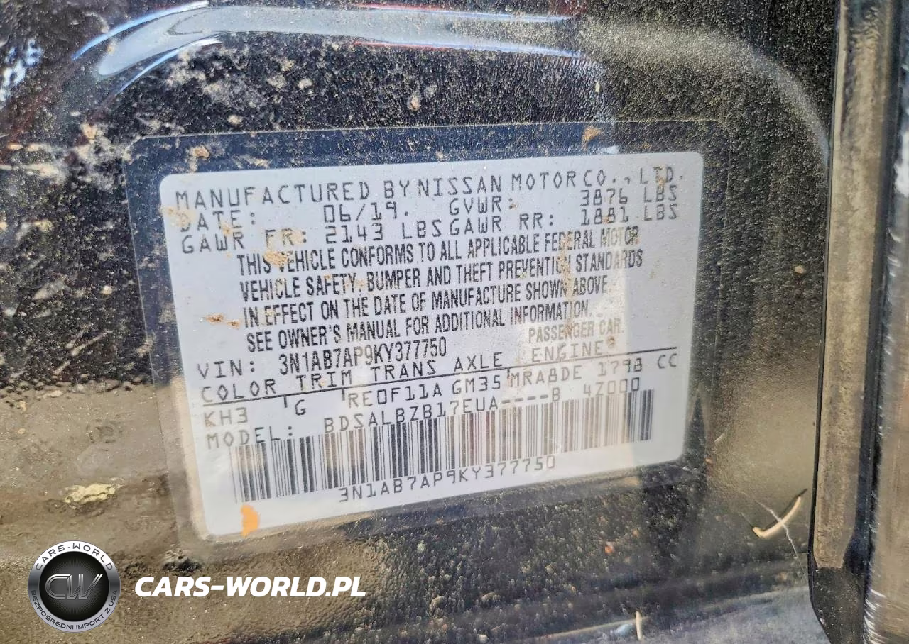 2019 Nissan Sentra S VIN:3N1AB7AP9KY377750 - 12
