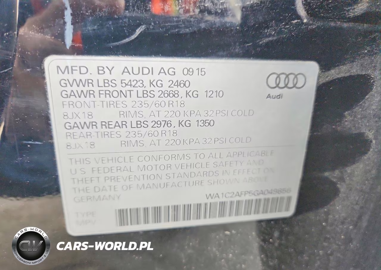 2016 Audi Q5 Premium VIN:WA1C2AFP5GA049856 - 12