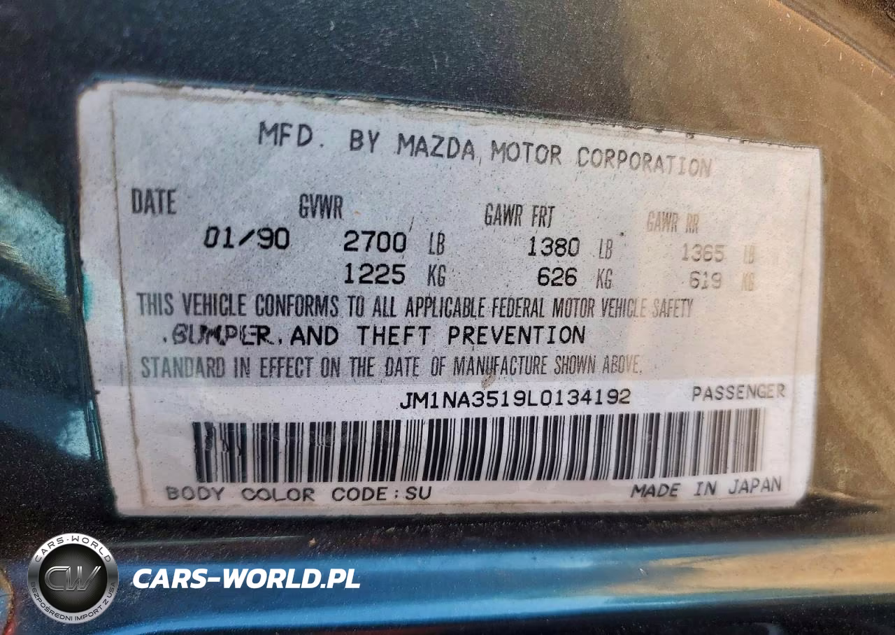 1990 Mazda Mx-5 Miata VIN:JM1NA3519L0134192 - 12
