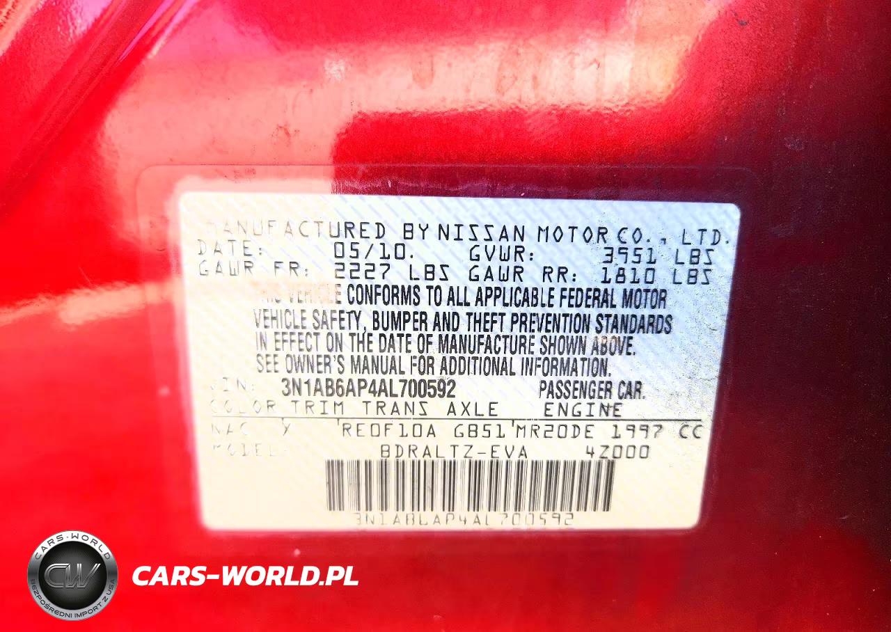 2010 Nissan Sentra 2.0 VIN:3N1AB6AP4AL700592 - 12