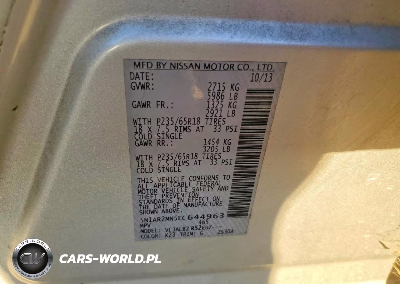 2014 Nissan Pathfinder S VIN:5N1AR2MN5EC644963 - 13